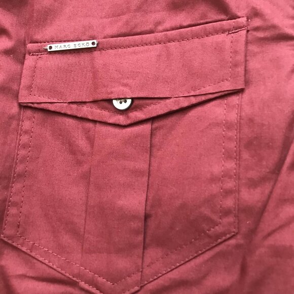 Marc Echo Cut And Sew longsleeve button down in burgundy, Medium, NWT - Picture 10 of 14